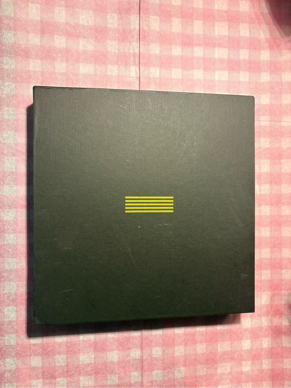 Black Decorative Wall Art Box with Yellow Accent